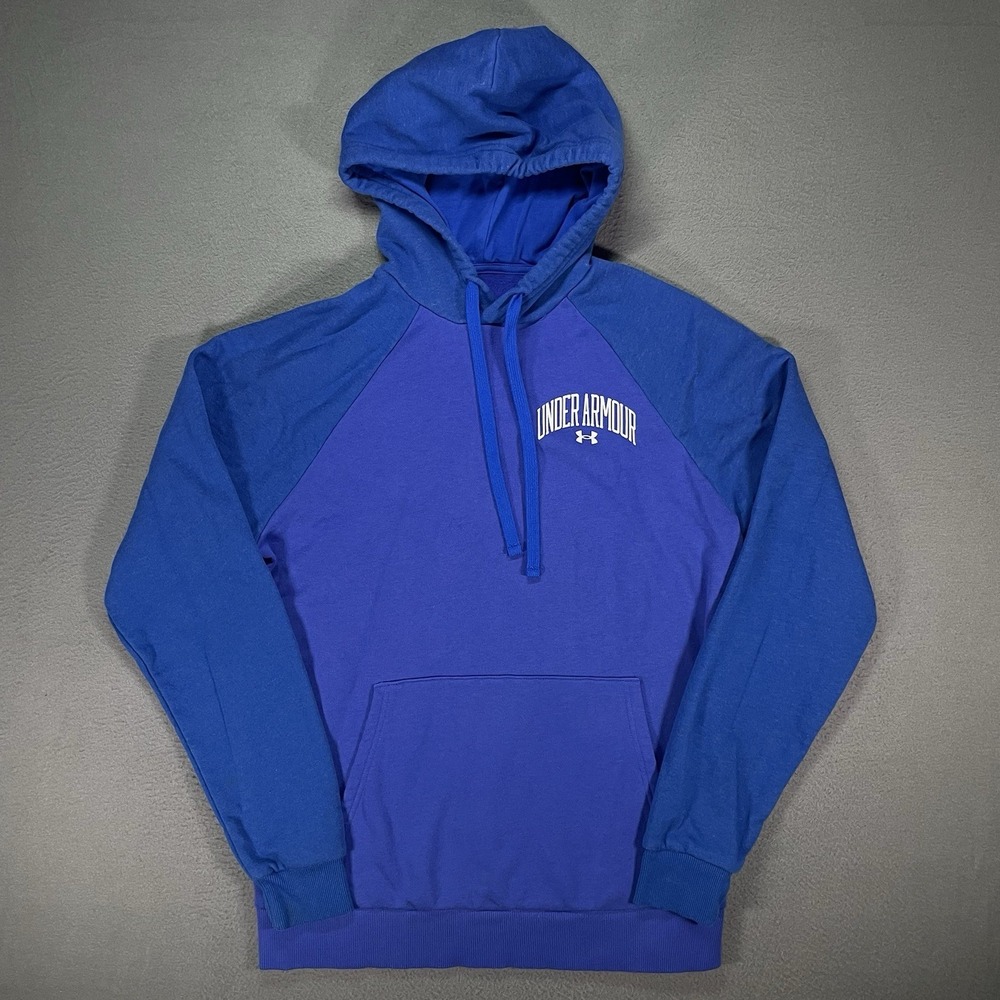 Under Armour Logo‎ Hoodie Sweatshirt Men's Medium Colorblock Blue New